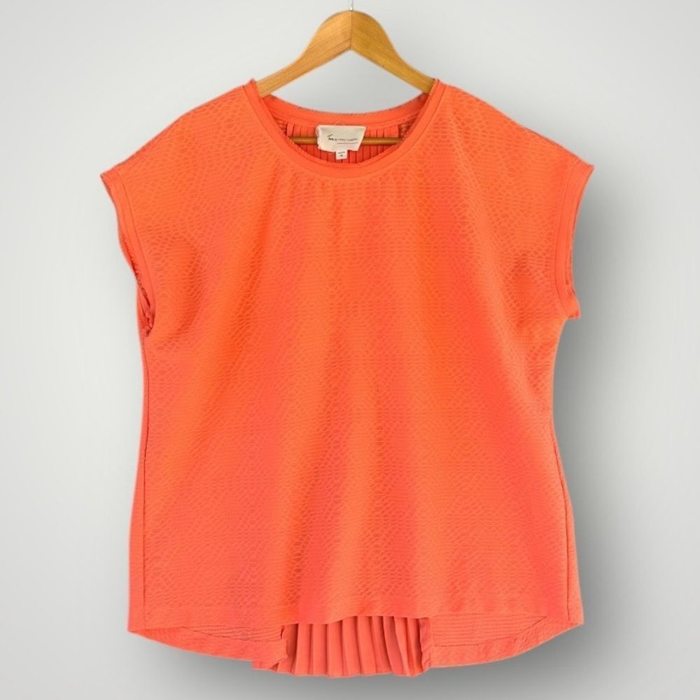 Two by Vince Camuto Coral Orange Short-Sleeve Blouse